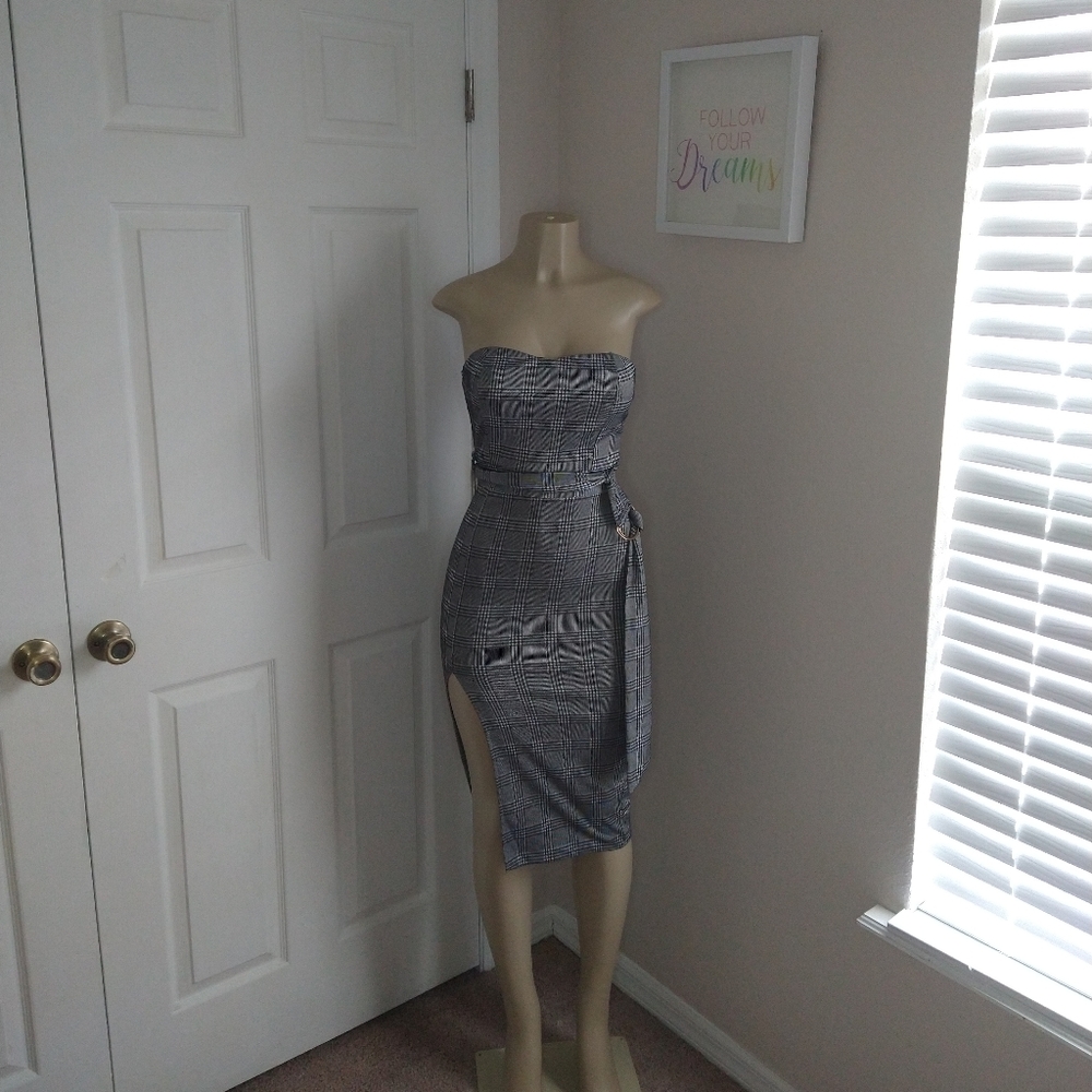 Plaid bodycon dress